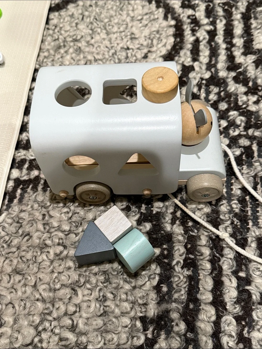 Pottery Barn X Plan Toys wooden pulley truck